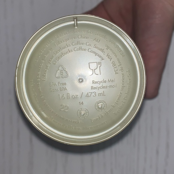 Starbucks 16 oz Gold Floral Coffee Cup NWT - Picture 4 of 4